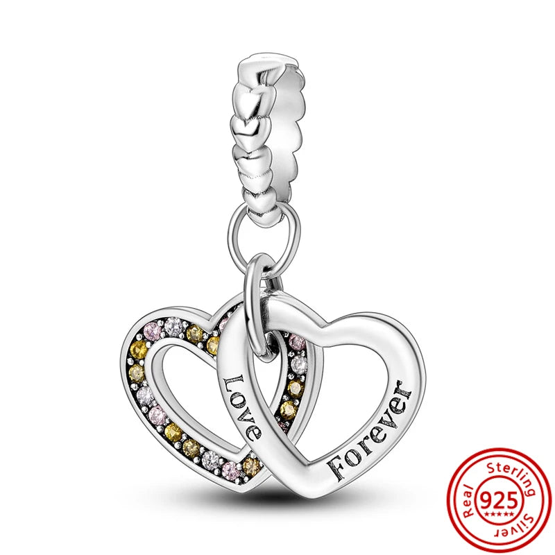 925 Sterling Silver Heart-Shaped Series Sweet Beads | Fit Original DIY Bracelet Women’s Jewelry Accessories Gift