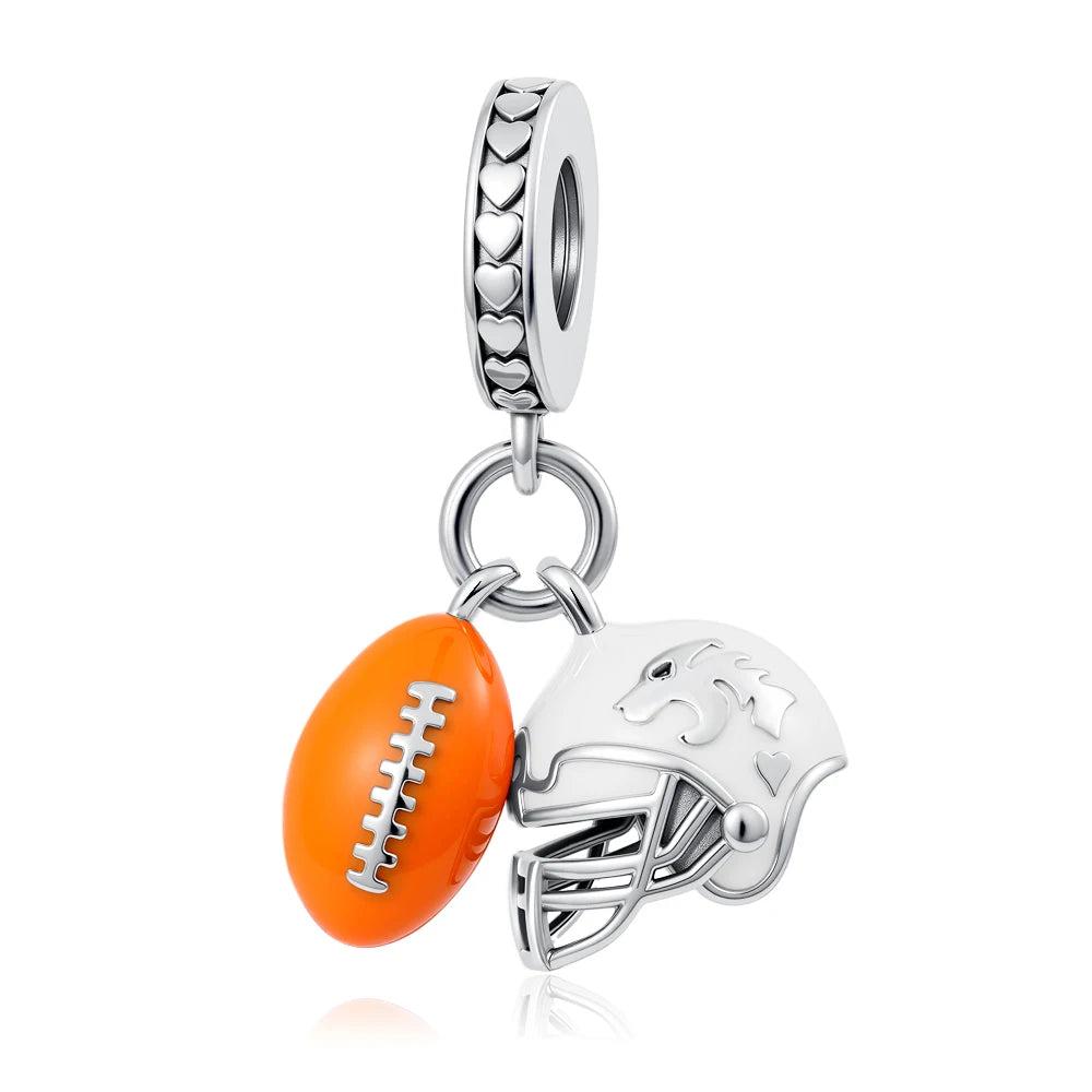 2025 S925 Sterling Silver Sports Series Charms | Basketball, Rugby, Baseball & Golf Pendant Fit Pandora Bracelets & Necklaces