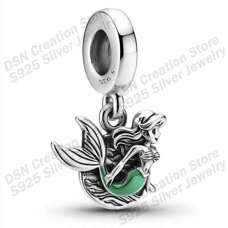 925 Sterling Silver Disney Charms | Stitch, Mickey & Cheshire Cat Beads for Original Bracelet Halloween Jewelry Gift