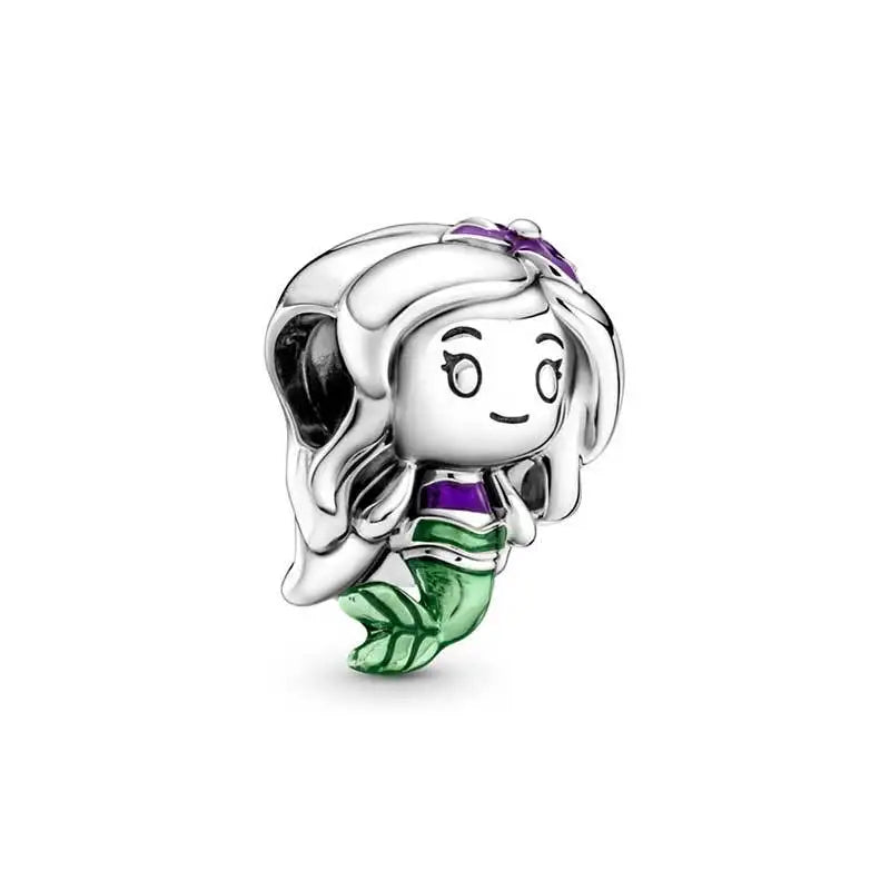 925 Sterling Silver Disney Character Beads – Mickey, Minnie, Princess, Stitch, Iron Man, Spiderman Charms for Pandora Bracelet