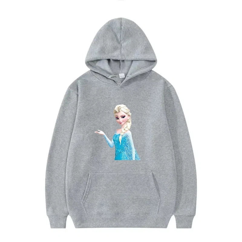 Disney Princess Graphic Hoodie | Y2K Sweet Style Long Sleeve Sweatshirt with Pockets for Women
