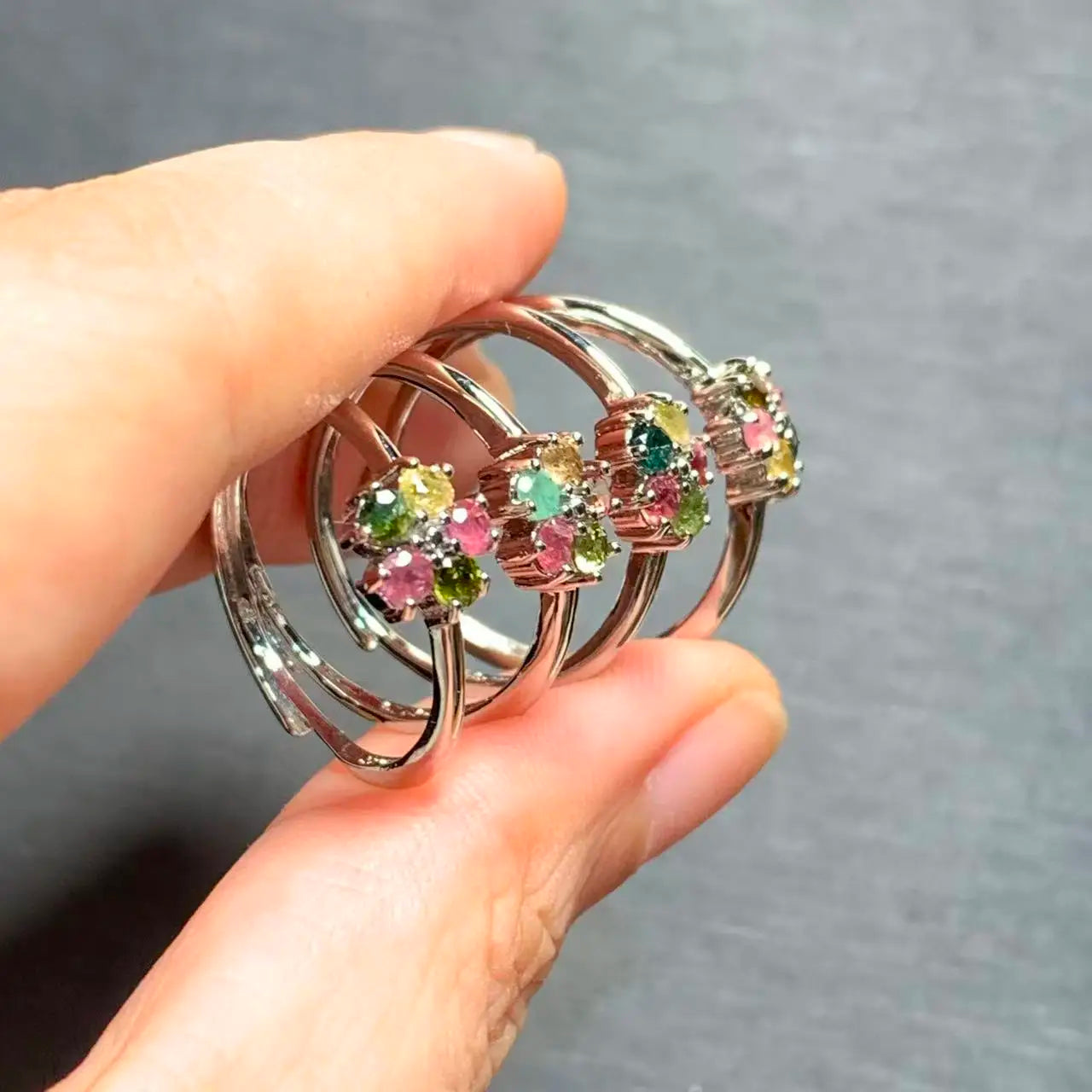 New Arrival Natural Tourmaline Stone Ring – Elegant Copper Jewelry Gift for Women