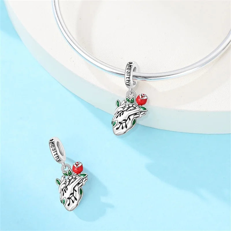 Doctor Nurse 925 Sterling Silver Charms Beads | Original Trendy Medical Pendant for DIY Bracelet Jewelry