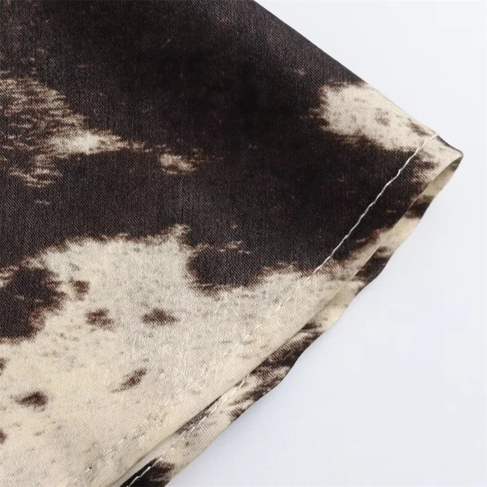 2024 Spring Summer Women’s High Waist Animal Print Silk Satin Midi Skirt | Fashion Niche Skirt