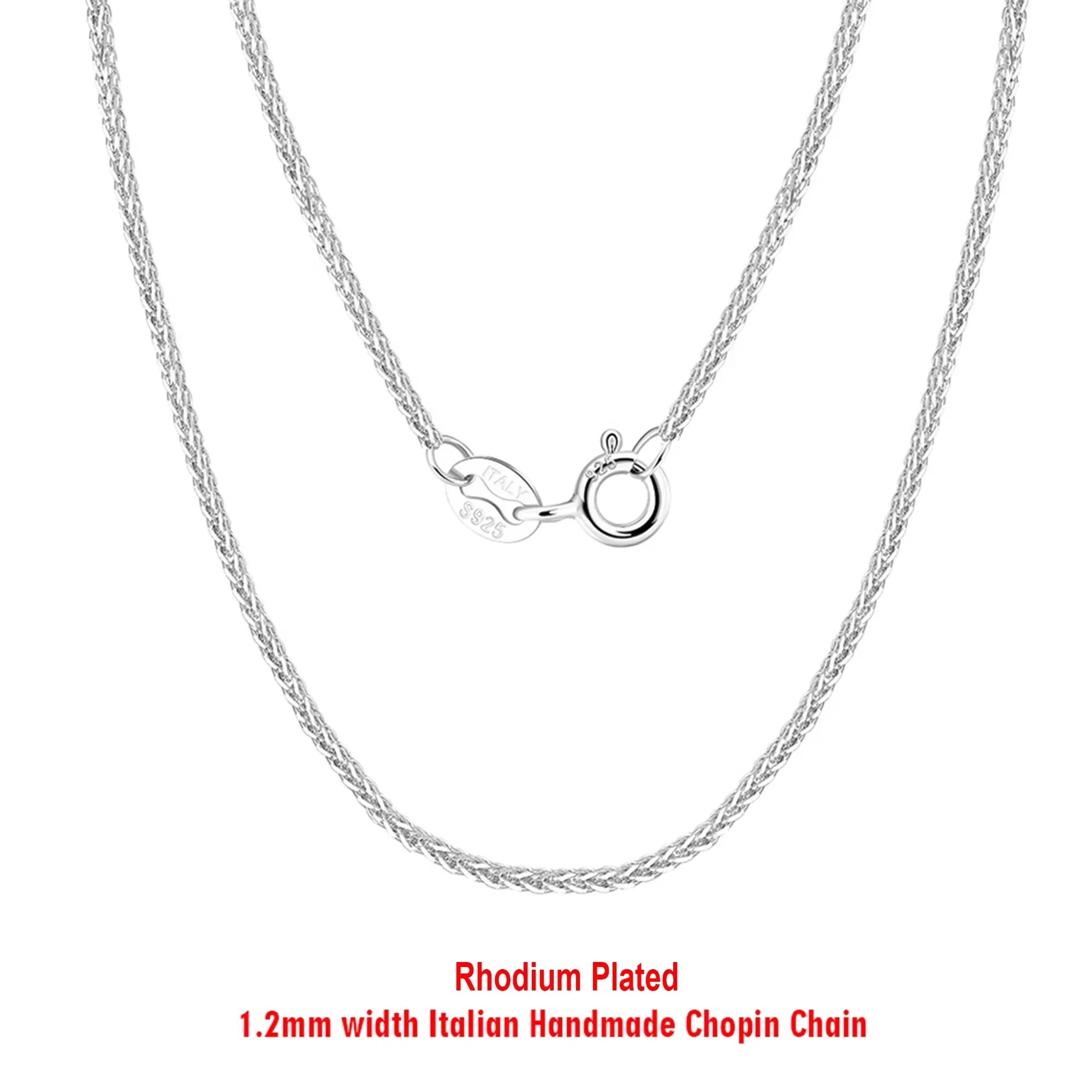 ORSA JEWELS Italian Handmade 1.2mm Chopin Chain Necklace – Solid 925 Sterling Silver Unisex Pendant Neck Chain Jewelry SC53