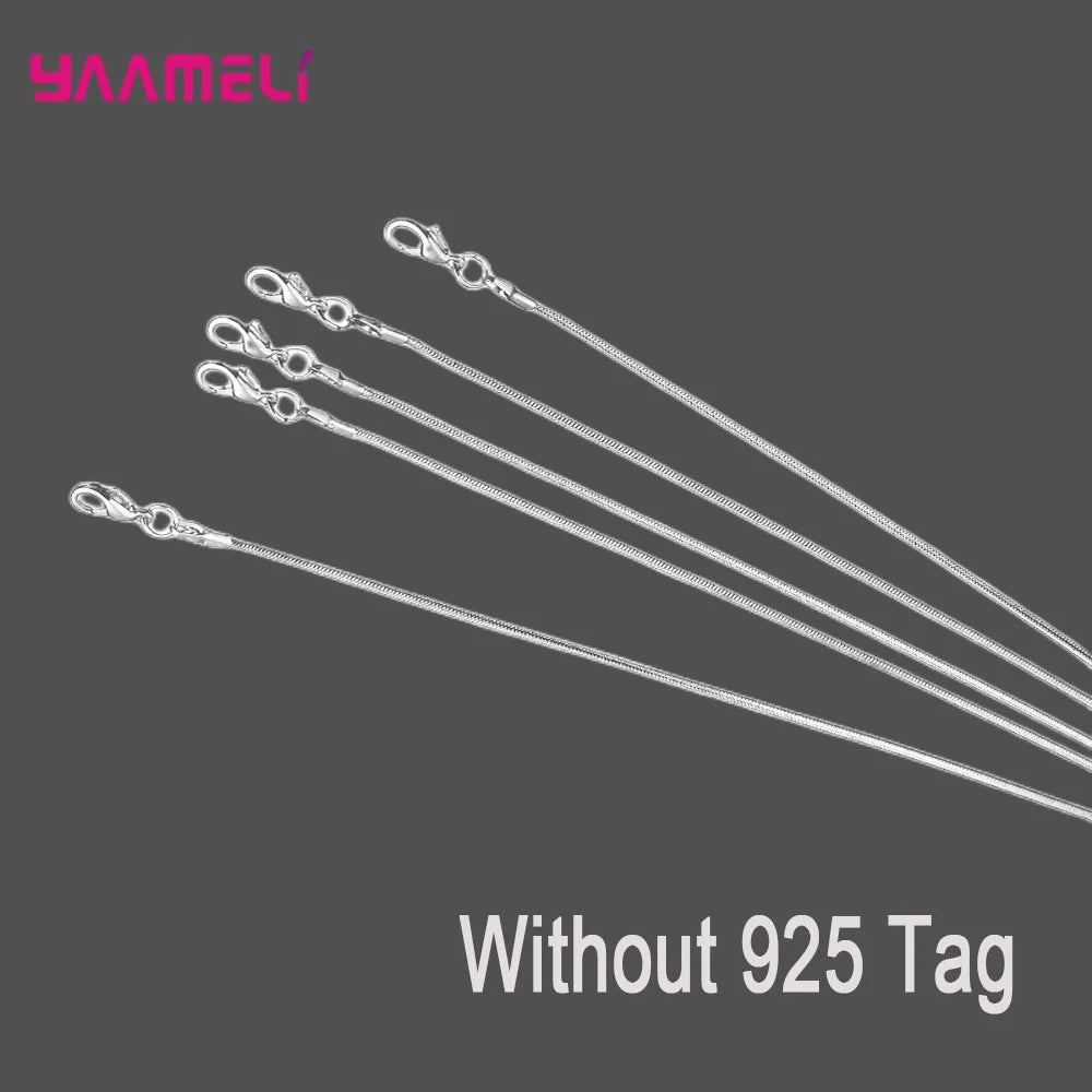 5PCS Authentic 925 Sterling Silver Chain Necklaces | Solid Silver Chains with Lobster Clasps for Men & Women 16–30 Inch