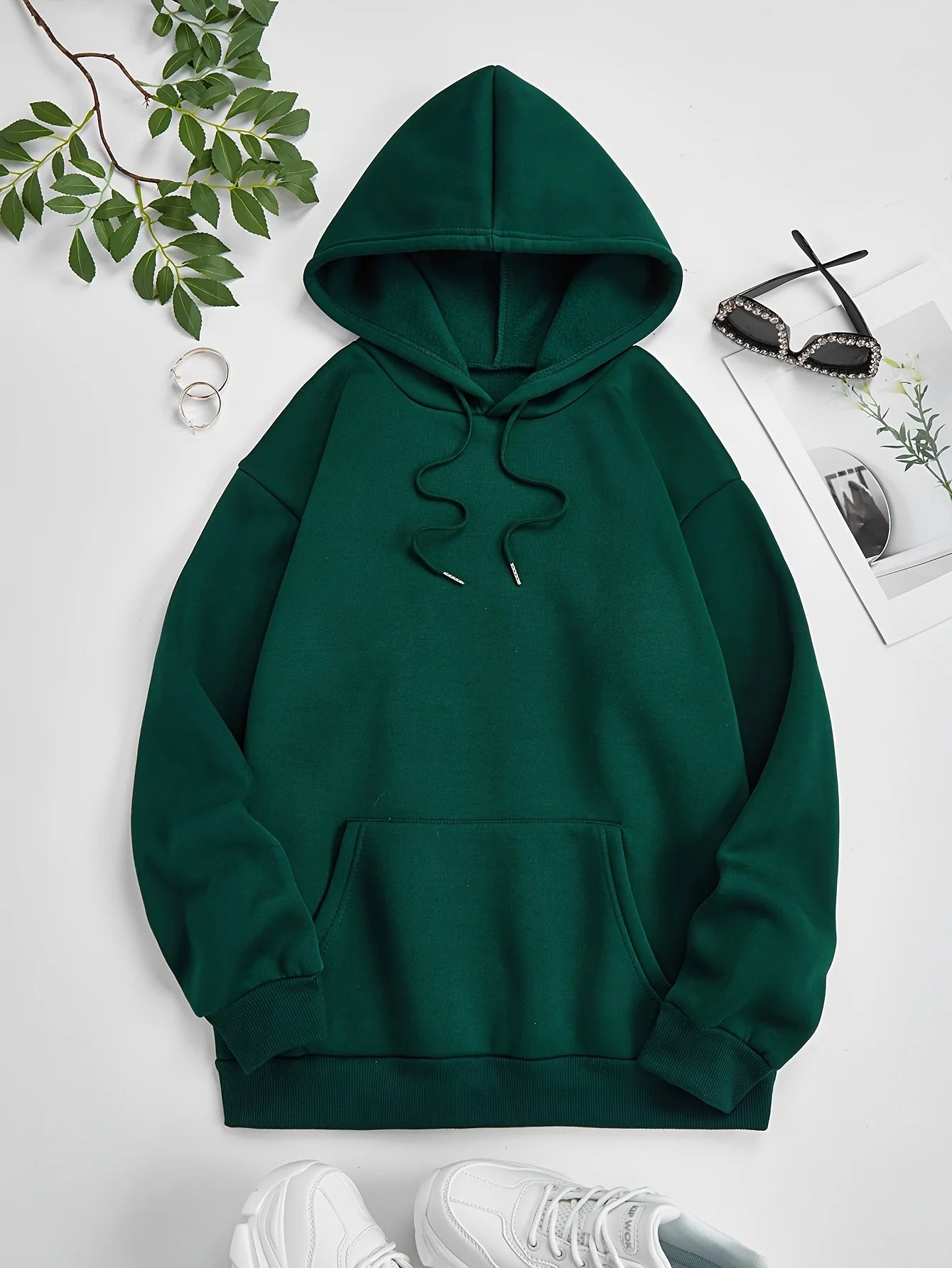 Women’s Los Angeles Print Fleece Hoodie | Warm Casual Sports Sweatshirt | Autumn Winter Loose Fit with Pocket