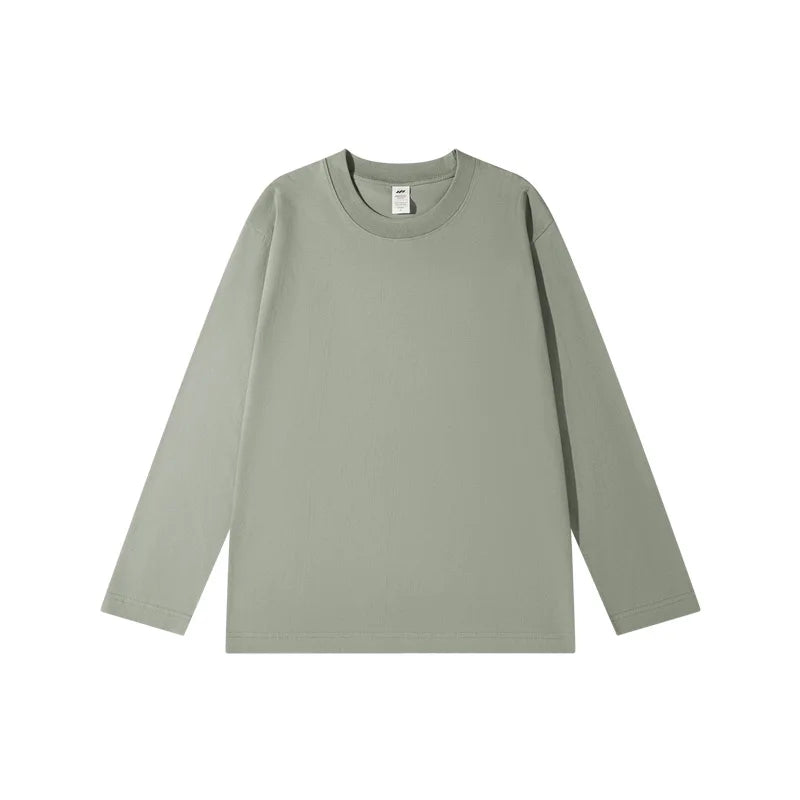 Spring Autumn Women’s Long Sleeve Cotton T-Shirt – Solid Casual Harajuku O-Neck Top 🌿✨