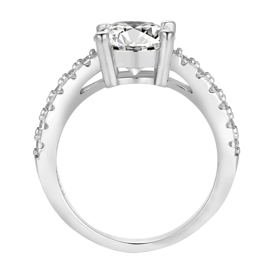 URMYLADY 3 Carat Moissanite Ring Set for Women – 925 Sterling Silver Four Claw Band, 18K Gold Plated