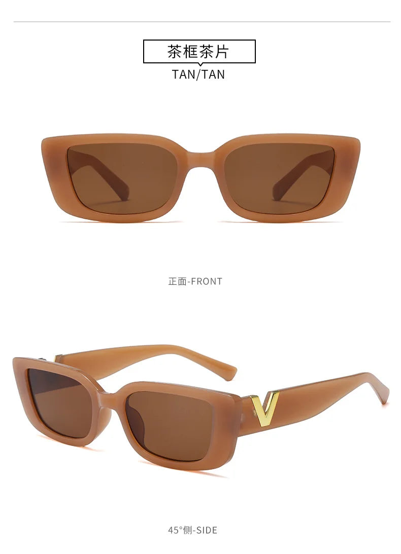 New Small Frame V-Shaped Fashion Sunglasses for Women – Designer Square UV400 Sun Glasses | Outdoor Leisure Eyewear