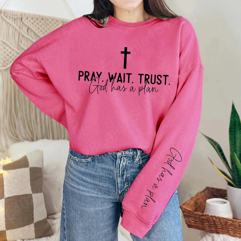 Women’s Uplifting Christian Quote Crewneck Sweatshirt | Oversized Long Sleeve Inspirational Pullover