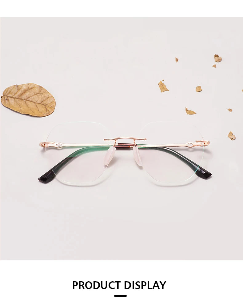 Hexagon Rimless Glasses Women & Men | Lightweight Geometric Optical Eyewear