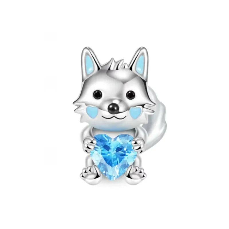 925 Sterling Silver Plated Dog, Cat & Owl Charms | Glow in the Dark Animal Beads | Fit Original Pandora Bracelet Women’s Jewelry