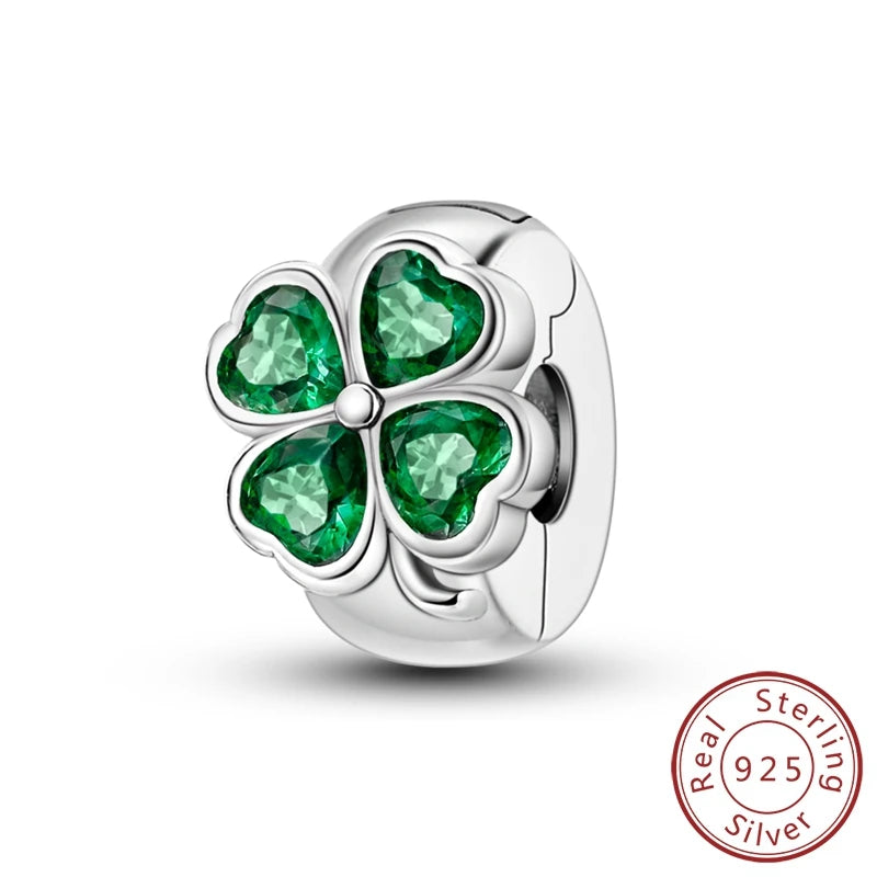 925 Sterling Silver CZ Pave Round Clip Charm – Fits Original Pandora Bracelet & Necklace Jewelry Gift