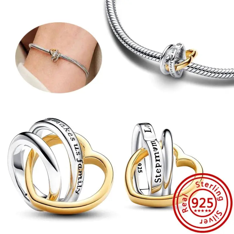 New 925 Sterling Silver Forever Always Love Murano Glass Beads | Sparkling Lucky Charms for Original Pantaro Bracelets DIY Jewelry