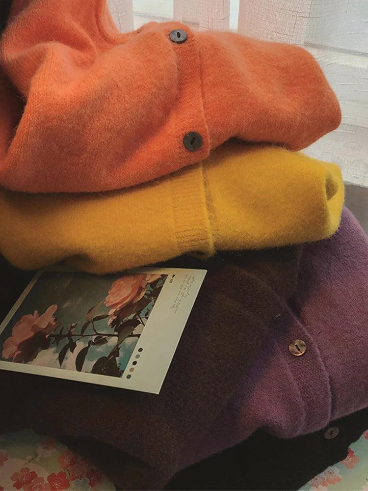 Women’s Knitted Open Cardigan | Casual Korean Style Long Sleeve Autumn Winter Outerwear Sweater Jacket