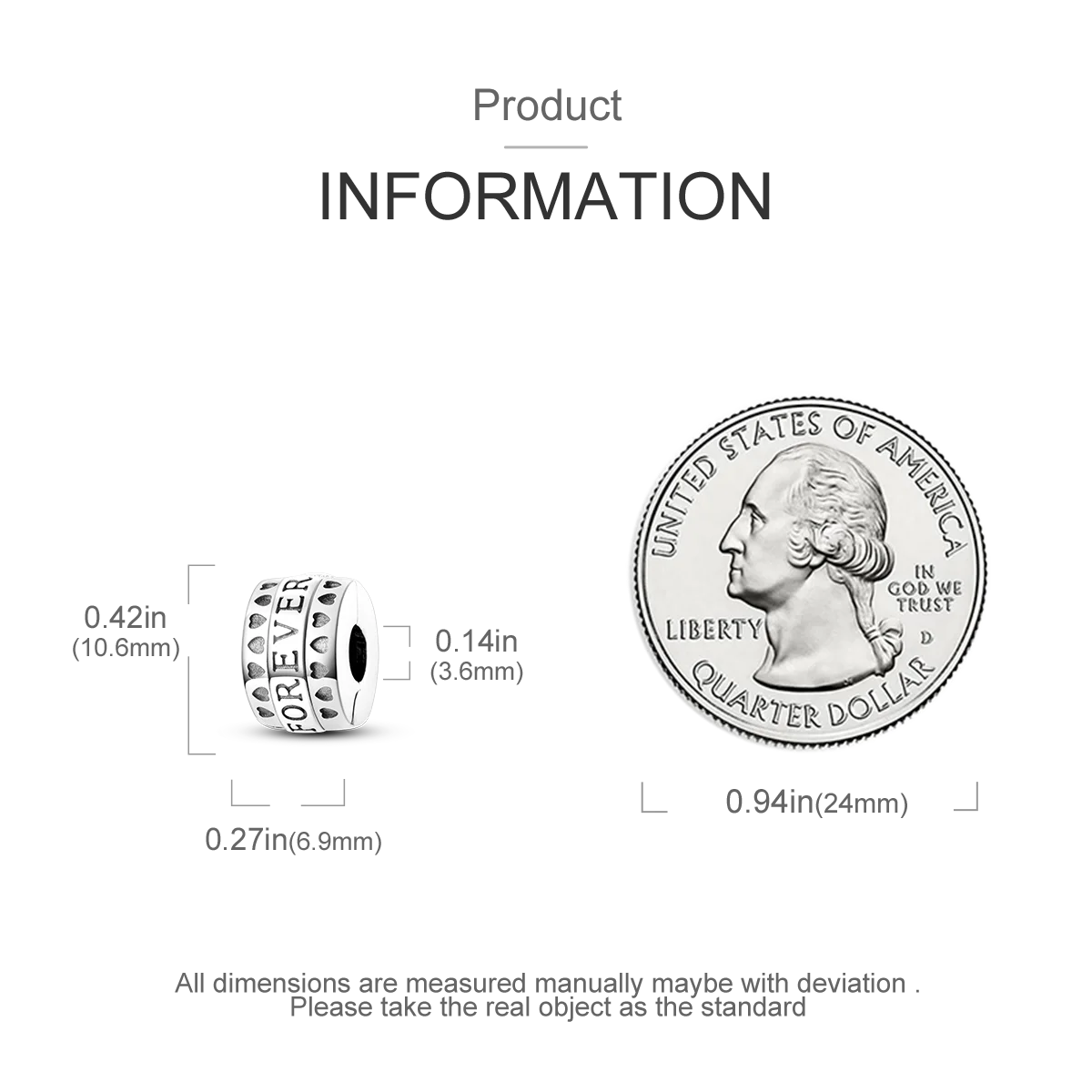 Original 925 Sterling Silver Stopper Bead Clip Charm | Fits Bangle Bracelet DIY Jewelry