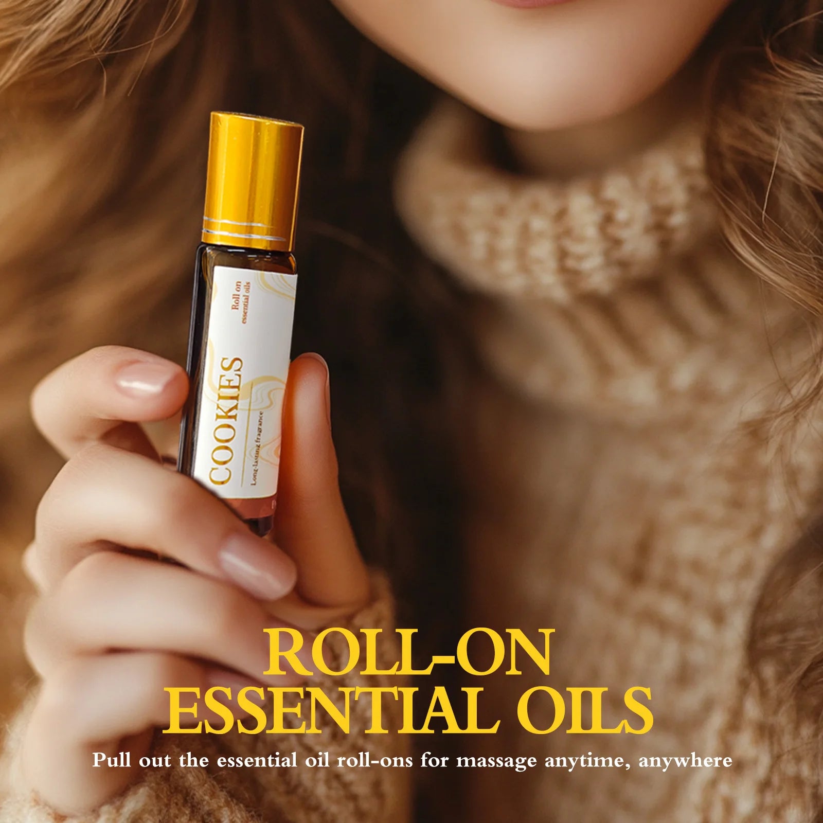 10ml Chocolate Musk Essential Oil Roller – Women’s Perfume, Moisturizing Body Massage Oil, Skincare & Nail Care Gift