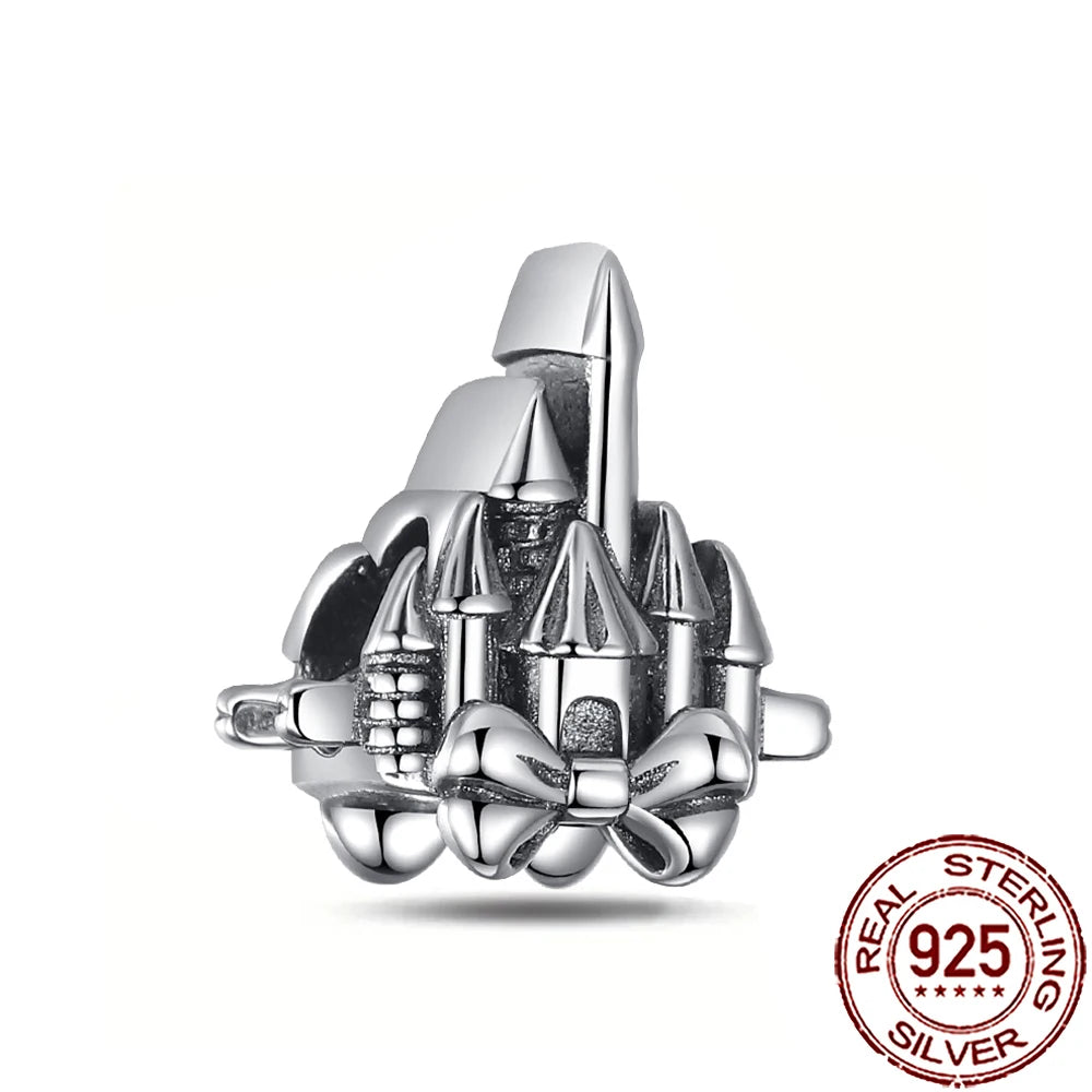 Gothic 925 Sterling Silver Grim Reaper Skull Charm Bead Fit Pandora Bracelet