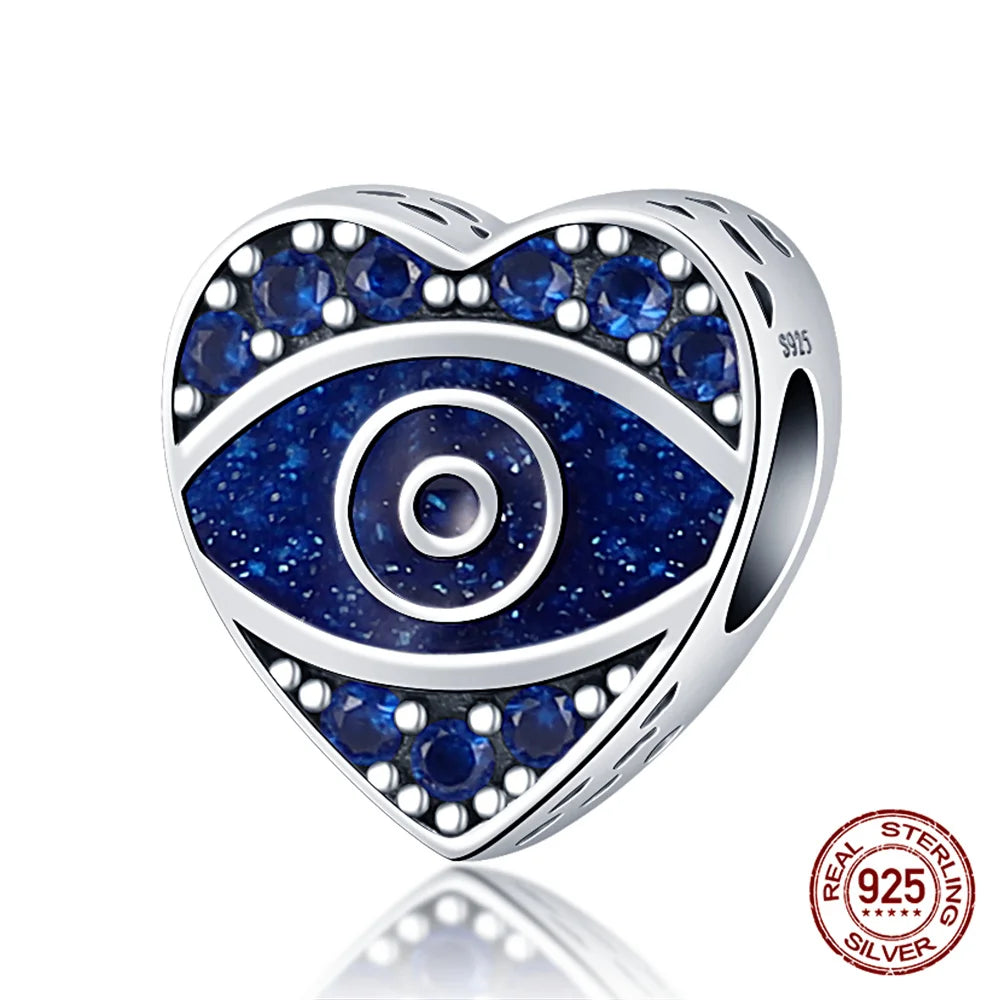 925 Sterling Silver Blue Zircon Evil Eye Charm | Original Devil Eye Series Bead Fits Pandora Bracelet – Women’s DIY Jewelry Gift