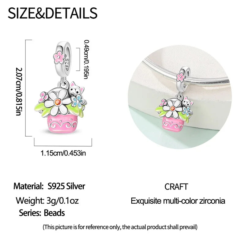 New Original 925 Sterling Silver Animal Charms | Cute Capybara, Elephant & Cat Beads for Bracelets DIY Jewelry