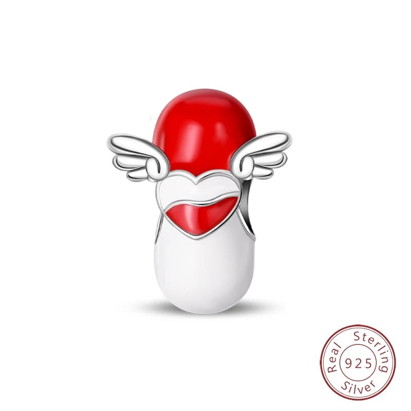 Doctor Nurse 925 Sterling Silver Charms Beads | Original Trendy Medical Pendant for DIY Bracelet Jewelry