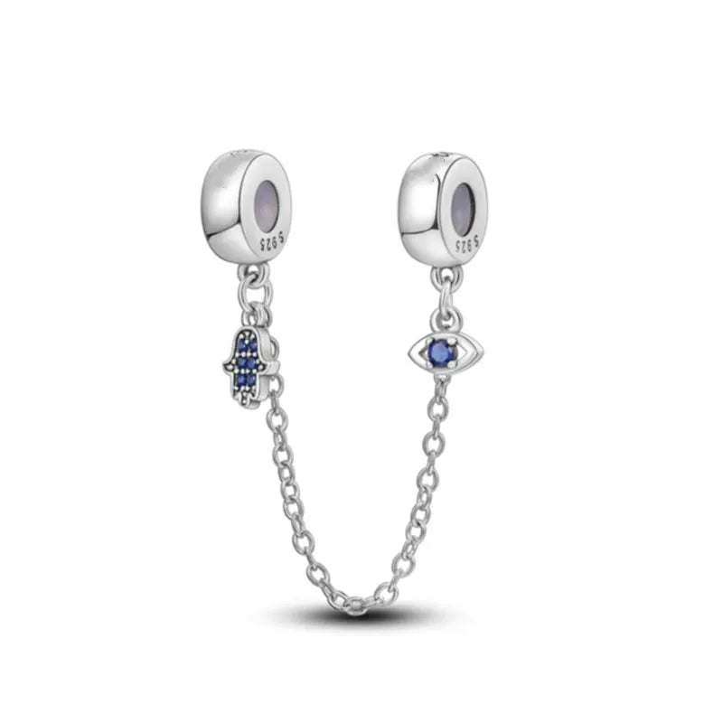 925 Sterling Silver Butterfly, Moon & Life Tree Safety Chain | Fits Original Bracelet DIY Jewelry Accessory