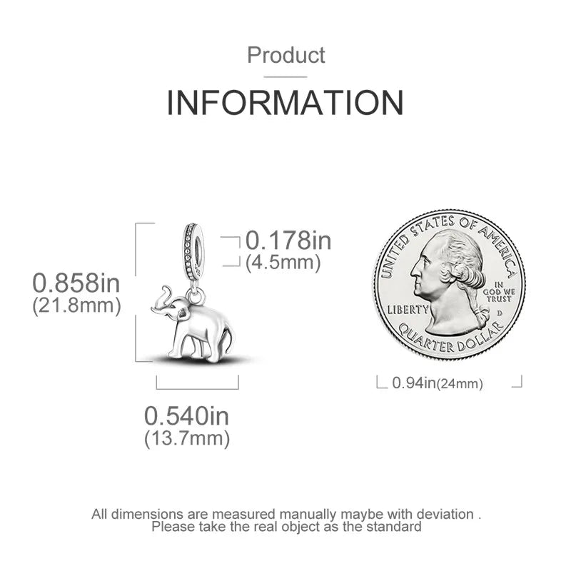 925 Sterling Silver Animal Series Charms | Horse, Squirrel, Elephant, Llama, Snake & Fox Fit Pandora Bracelet Original Jewelry