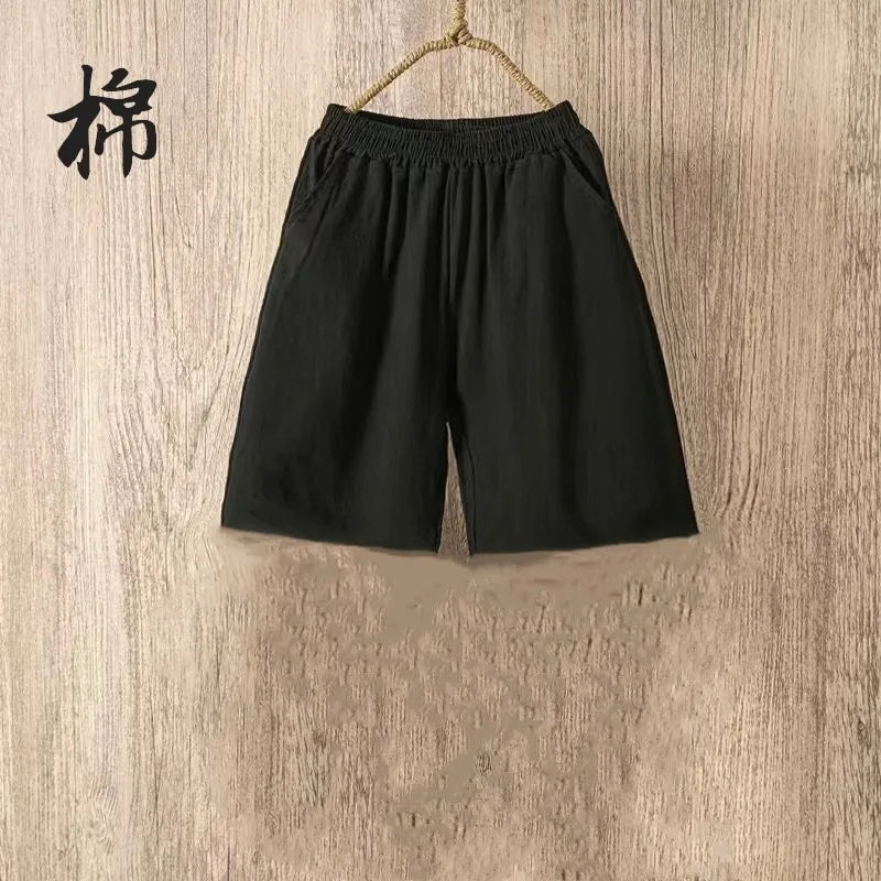 High Waist Cotton Linen Wide Leg Pants | Summer Thin Straight-Cut Trousers for Women Korean Style