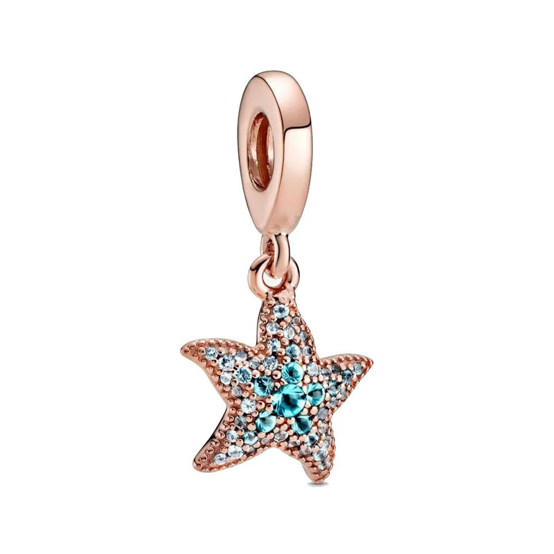 Hot Selling Rose Gold Firefly & Key Pendant Bead | 925 Sterling Silver Charm for Original European Bracelet