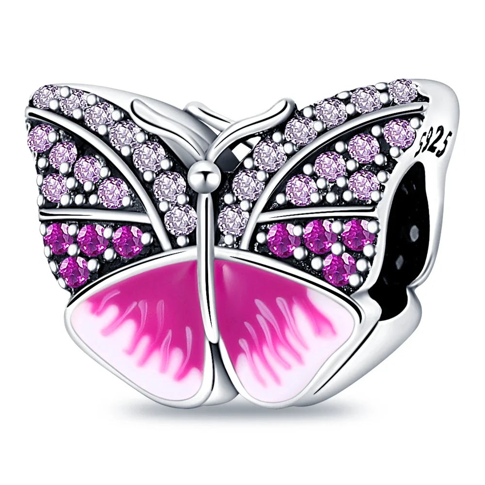 Fashion 925 Sterling Silver Colorful Butterfly Dragonfly Hummingbird Charms – Spring Series Beads Fit 925 DIY Bracelet