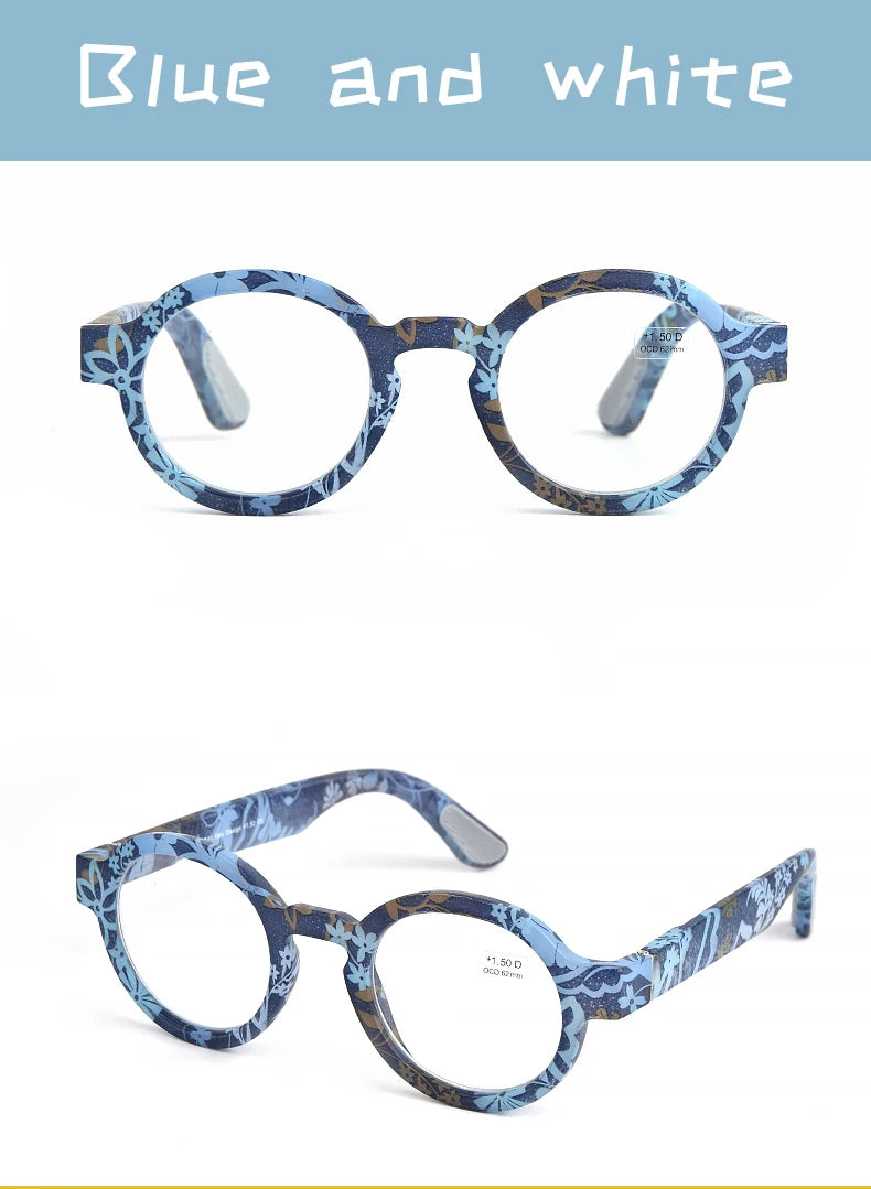 Guanhao Brand Men Reading Glasses – Vintage Round Frame Clear Eyewear | Thick Large Frame Presbyopia Glasses for Women & Elderly