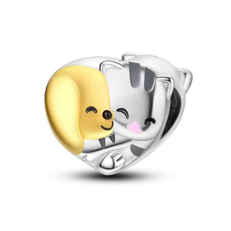 Cat Collection 925 Sterling Silver Charms Bead | Persian Bell & Multifarious Cat Dangle Fit Pandora Bracelet Necklace DIY Jewelry