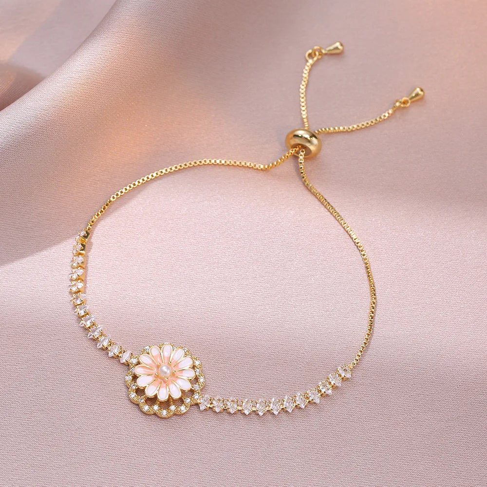 Multicolor Heart Charm Bracelet 💖 Titanium Steel Rhinestone Jewelry