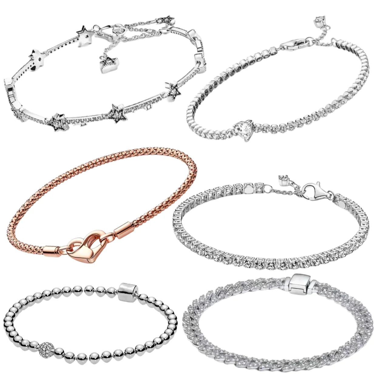 925 Sterling Silver Sparkling Heart Tennis Bracelet | Elegant Women’s Timeless Jewelry Gift
