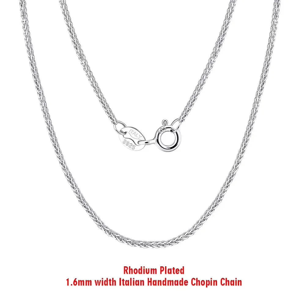 ORSA JEWELS Italian Handmade 1.2mm Chopin Chain Necklace – Solid 925 Sterling Silver Unisex Pendant Neck Chain Jewelry SC53