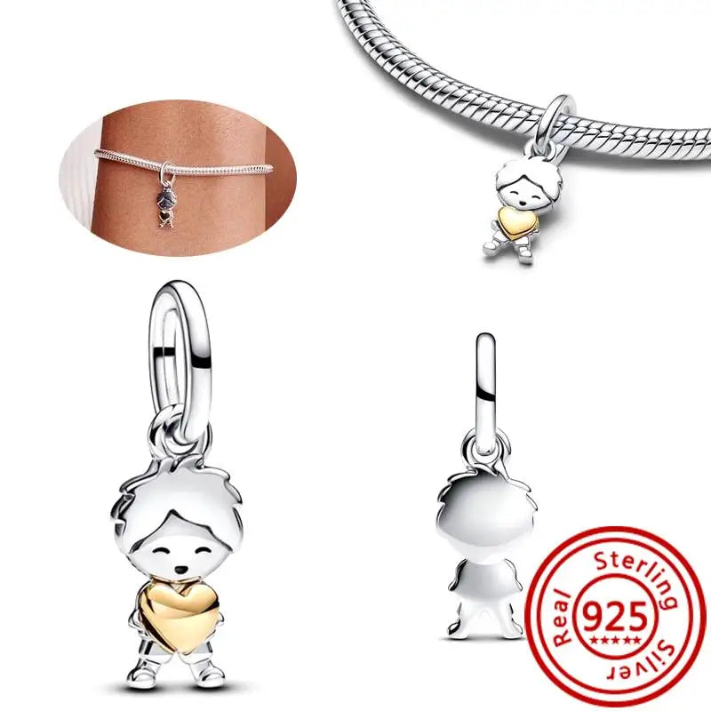 New 925 Sterling Silver Forever Always Love Murano Glass Beads | Sparkling Lucky Charms for Original Pantaro Bracelets DIY Jewelry