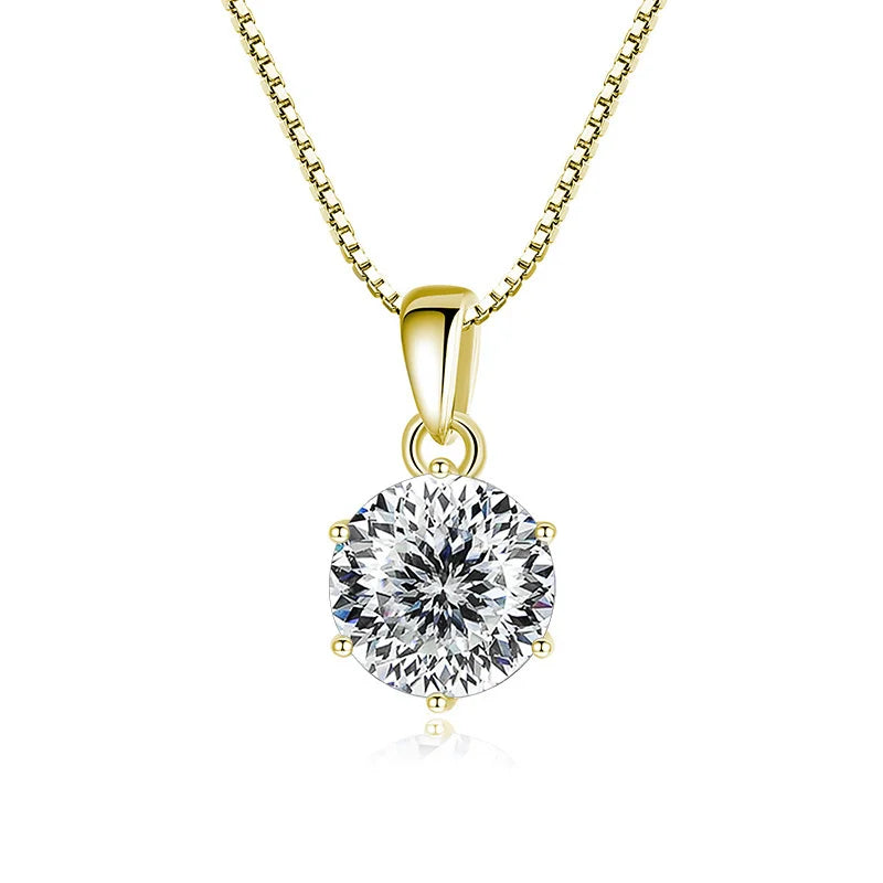 Butterflykiss 1CT Moissanite Pendant Necklace 925 Sterling Silver Bridal Jewelry