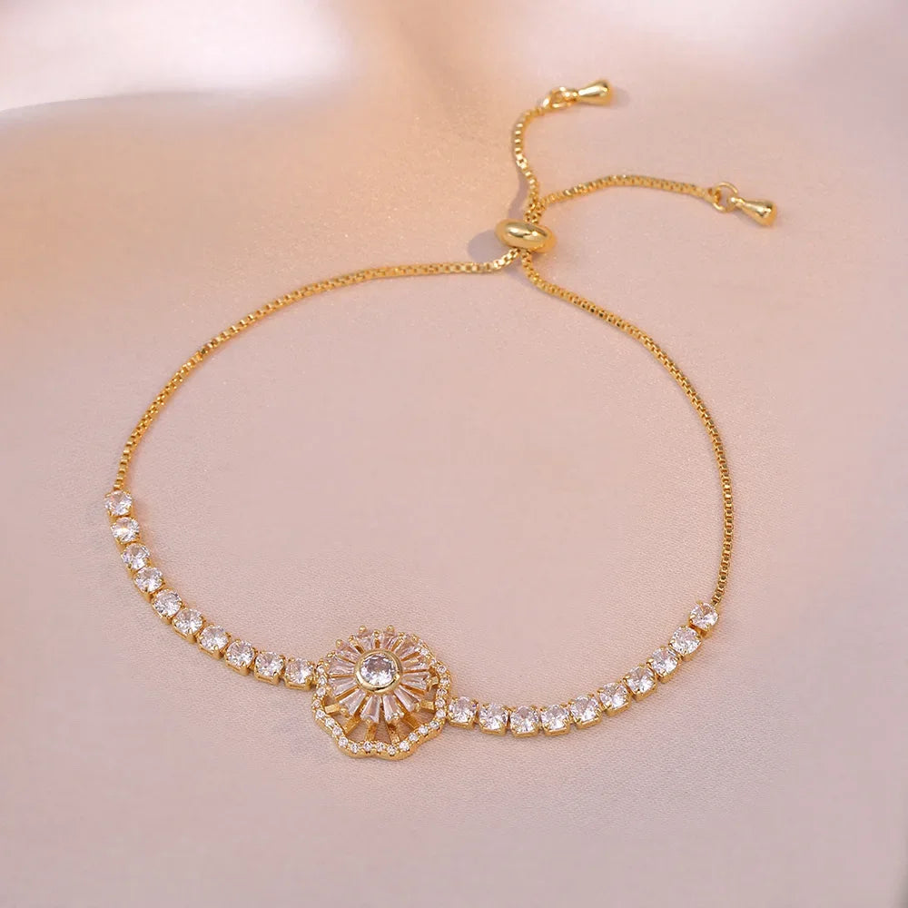 Multicolor Heart Charm Bracelet 💖 Titanium Steel Rhinestone Jewelry