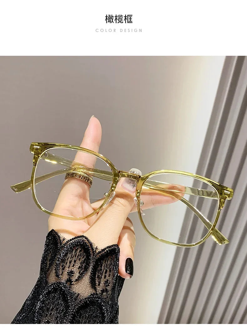 0 to -600 Myopia Large Frame Glasses – Ultra-Light Anti Blue Light Finished Flat Glasses