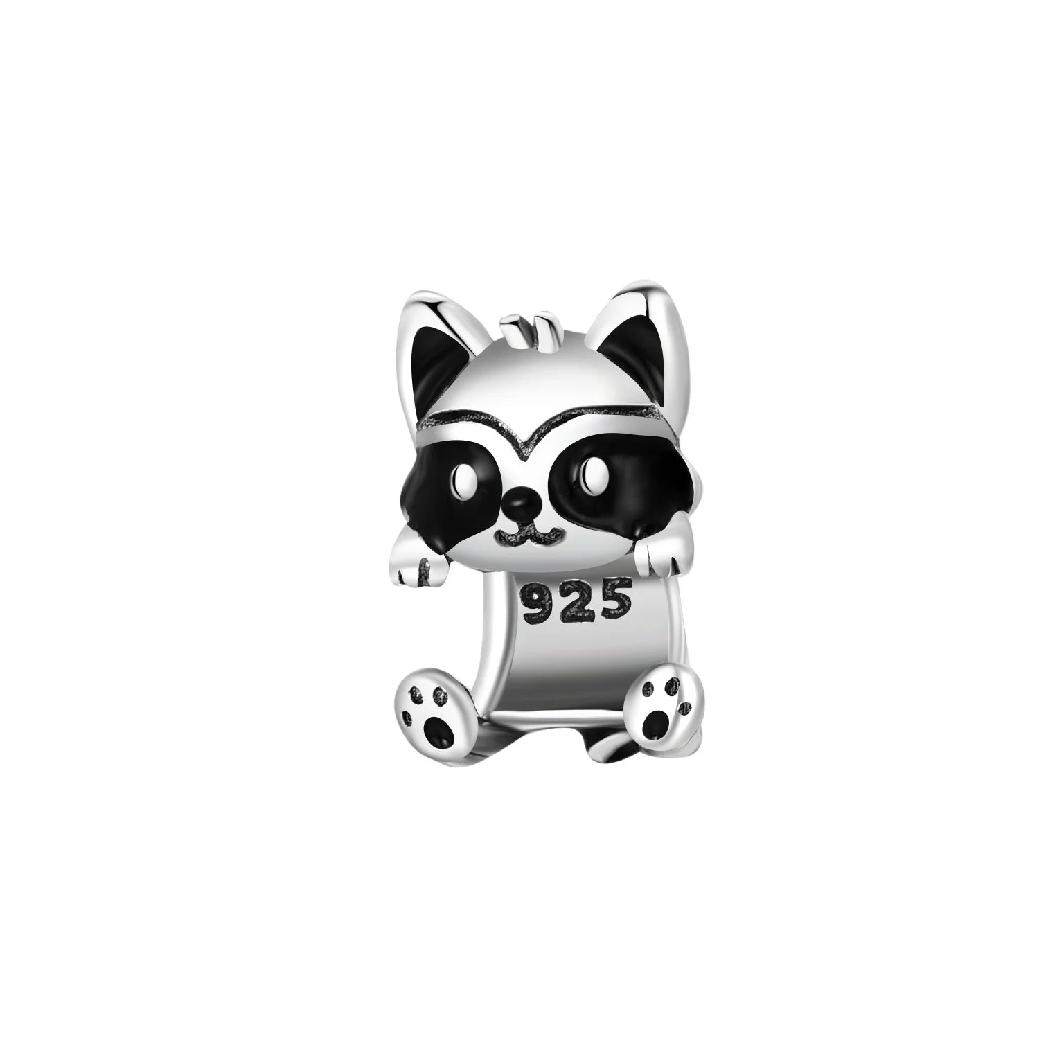 925 Sterling Silver Cute Raccoon Charm Bead | Animal Bracelet Decoration DIY Jewelry Birthday Gift