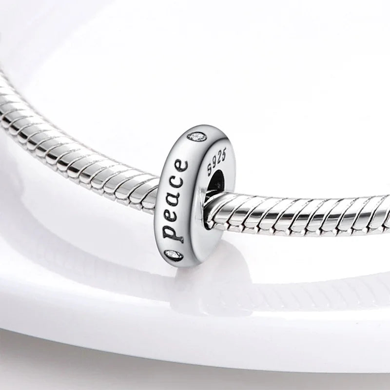 925 Sterling Silver Round Colored Zircon Spacer Beads – Fits Pandora Original Bracelets DIY Exquisite Party Jewelry