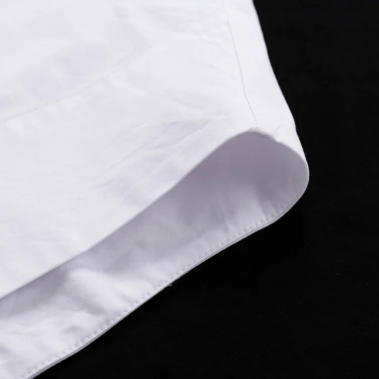 Zadily Autumn 2025 Women’s Oversized White Long Shirt – Minimalist Patchwork Button-Up Work Blouse