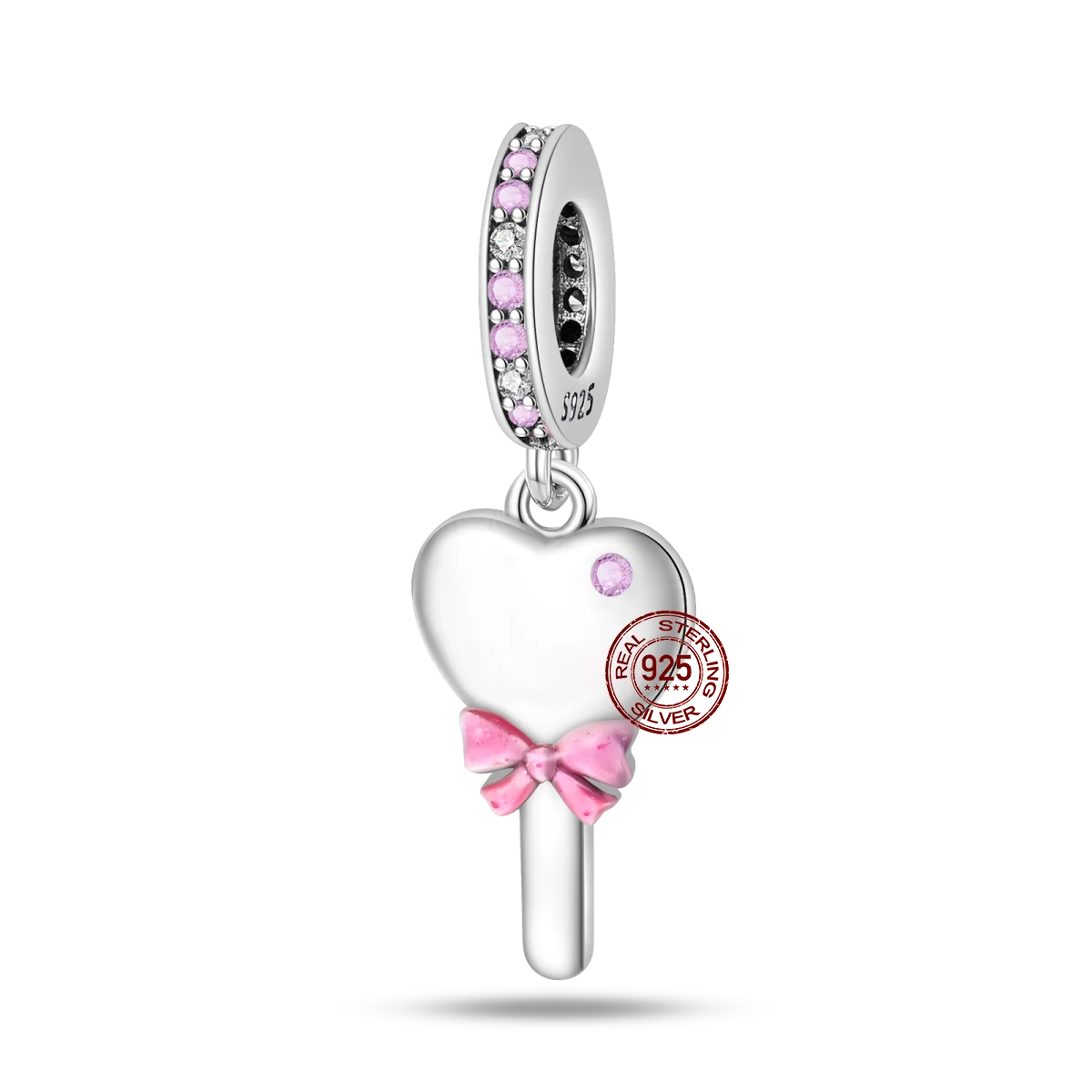 925 Sterling Silver Romantic Princess Charm Beads – Pink Dress, Lipstick & Dancing Shoes Fit 3MM Bracelet