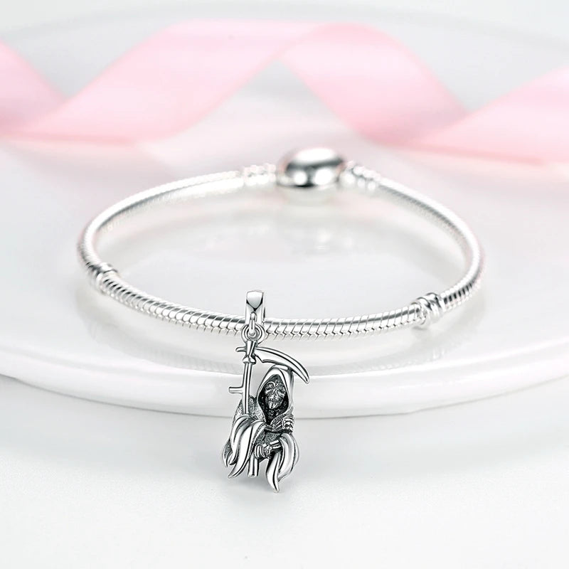 925 Sterling Silver Halloween Series Charms | Pumpkin, Witch, Skull & Candy Beads Fit Original Bracelet DIY Jewelry