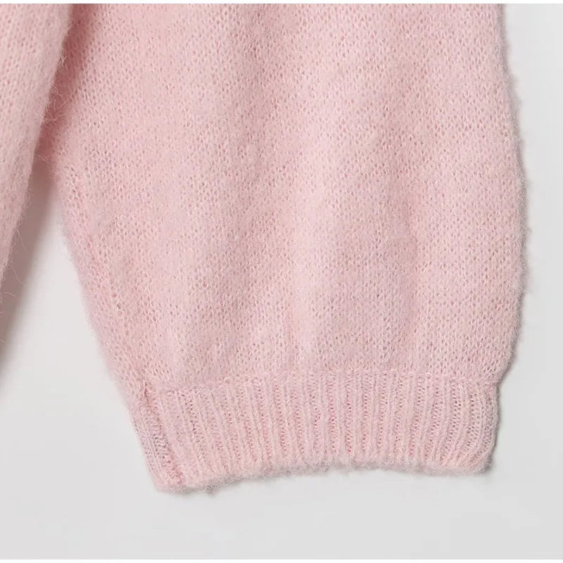 Women’s Off-Shoulder Mohair Sweater | Elegant Loose Knit Pullover for Autumn Fashion 2025