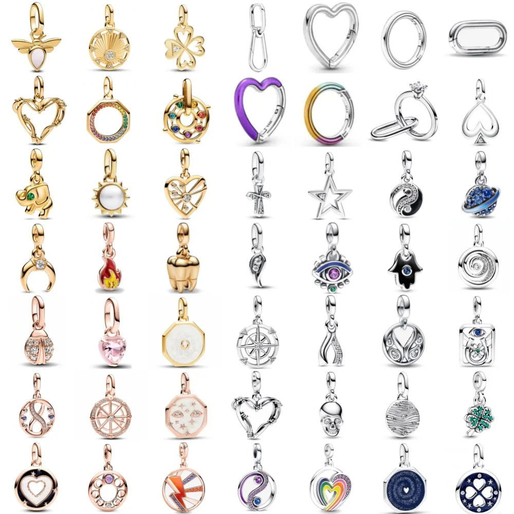 New 925 Sterling Silver ME Series Gold Toothed Elephant Charm | Fit European Original ME Bracelet Accessories Jewelry