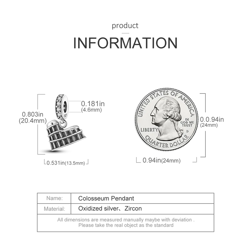 925 Sterling Silver Travel Around the World Charm Bead | Eiffel Tower & Triumphal Arch Dangle for Original Bracelet DIY Jewelry