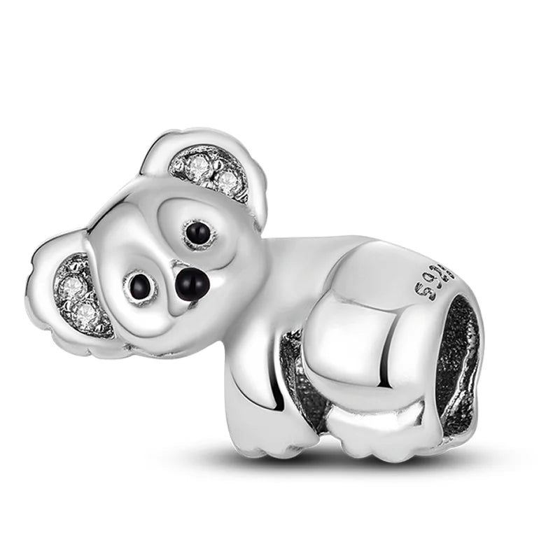 925 Sterling Silver Colorful Charms – Rose, Crown, Rainbow & Heart Dangle Beads Fit Pandora Bracelet & Necklace