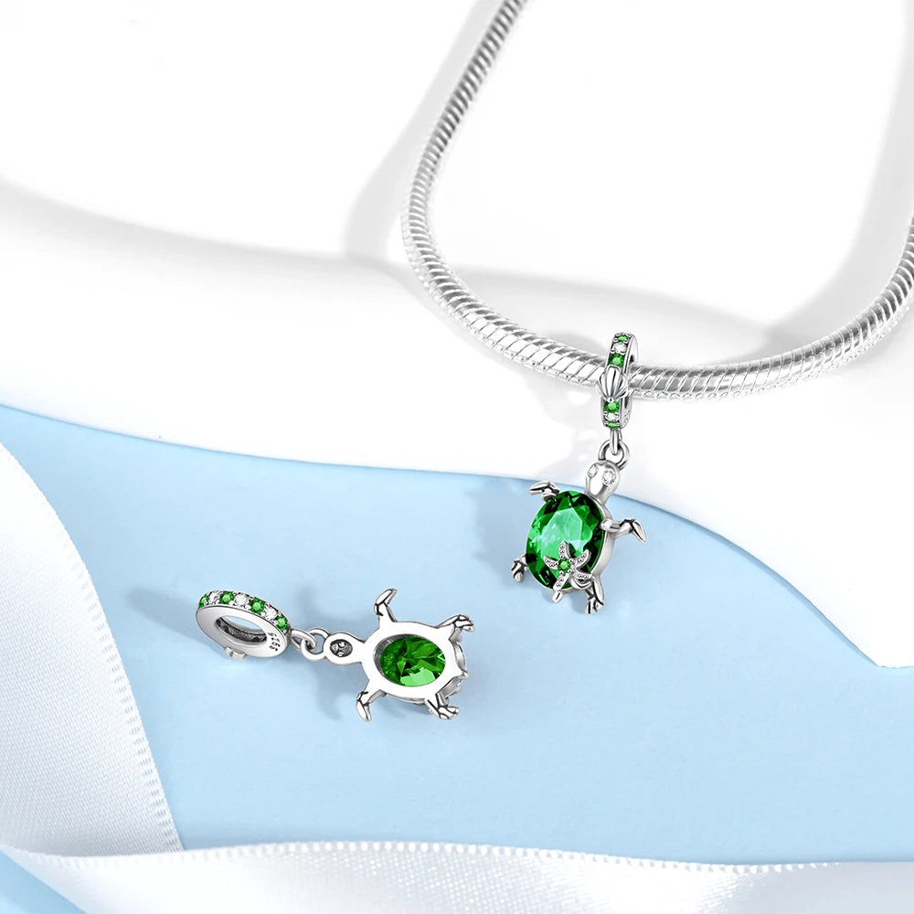Hot Sale 925 Sterling Silver Summer Ocean Star & Turtle Dangle Charm Bead | Fit Pandora Bracelet
